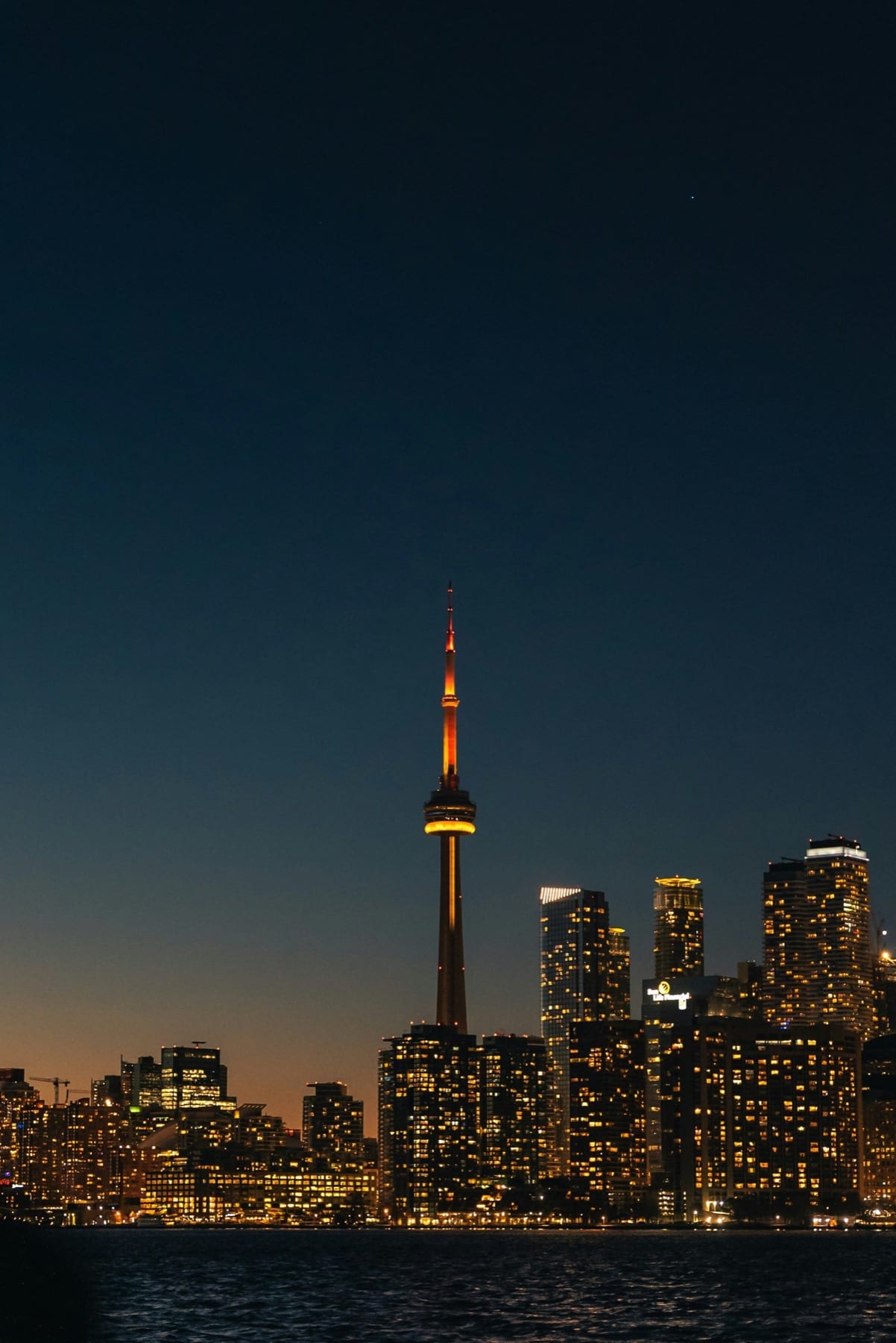 Toronto skyline at dusk