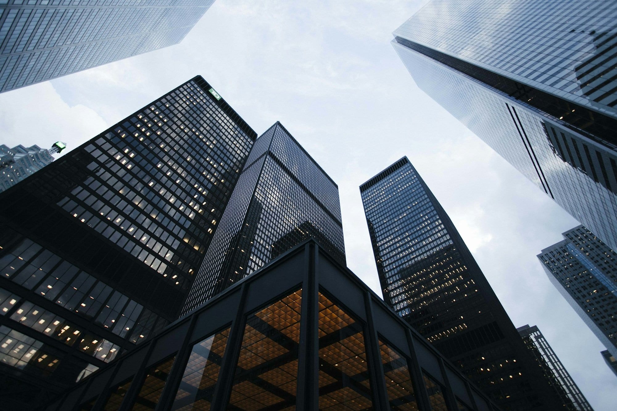 Modern glass office towers